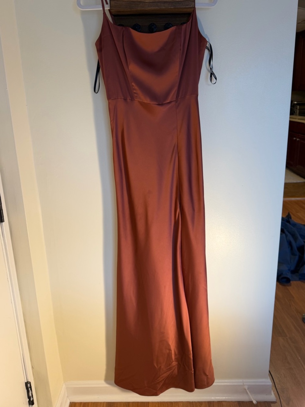 Birdy Grey Rust Satin Slip Bridesmaid Dress